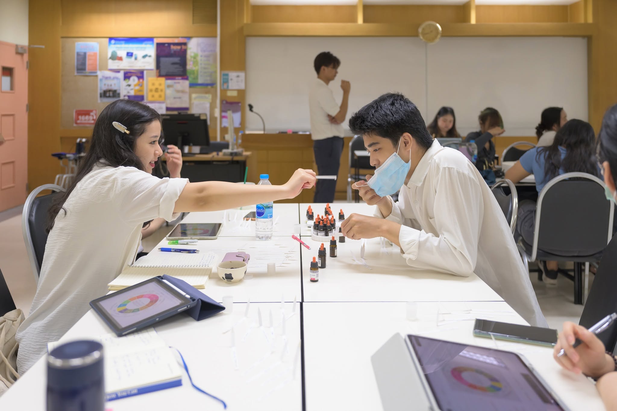 Students working with fragrance materials during an Artisan Valley perfumery workshop